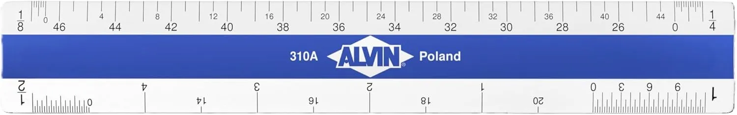 ALVIN Plastic Architect Scale, 310A, Scale for Drafting and Drawing, Great for Students and Professionals - 6 Inches (Architect)