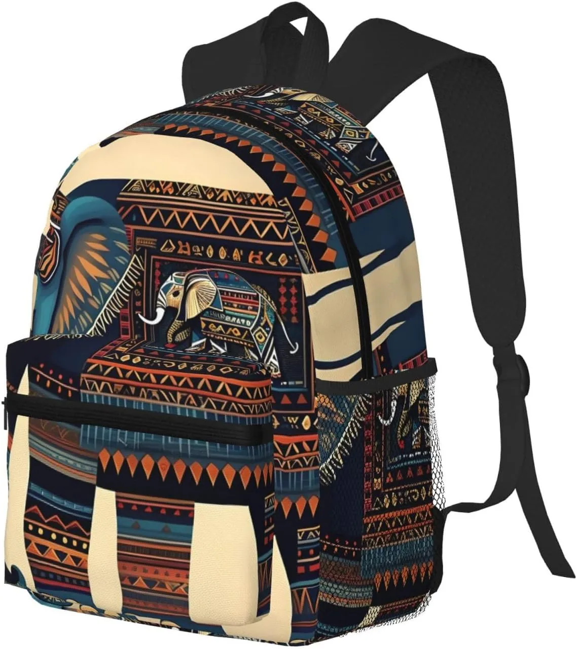 Aztec Elephant Print Backpack For Men And Women Lightweight Backpack Casual Daypack For Workplace Travel