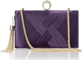 BABEYOND Clutch Purses for Women - Evening Bag Tassel Pendant Clutch for Bride Party Prom Wedding