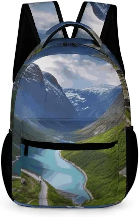 Backpack for Women Laptop Bag Norwegian Fjords Travel Backpack Casual Daypack Carry on Backpack