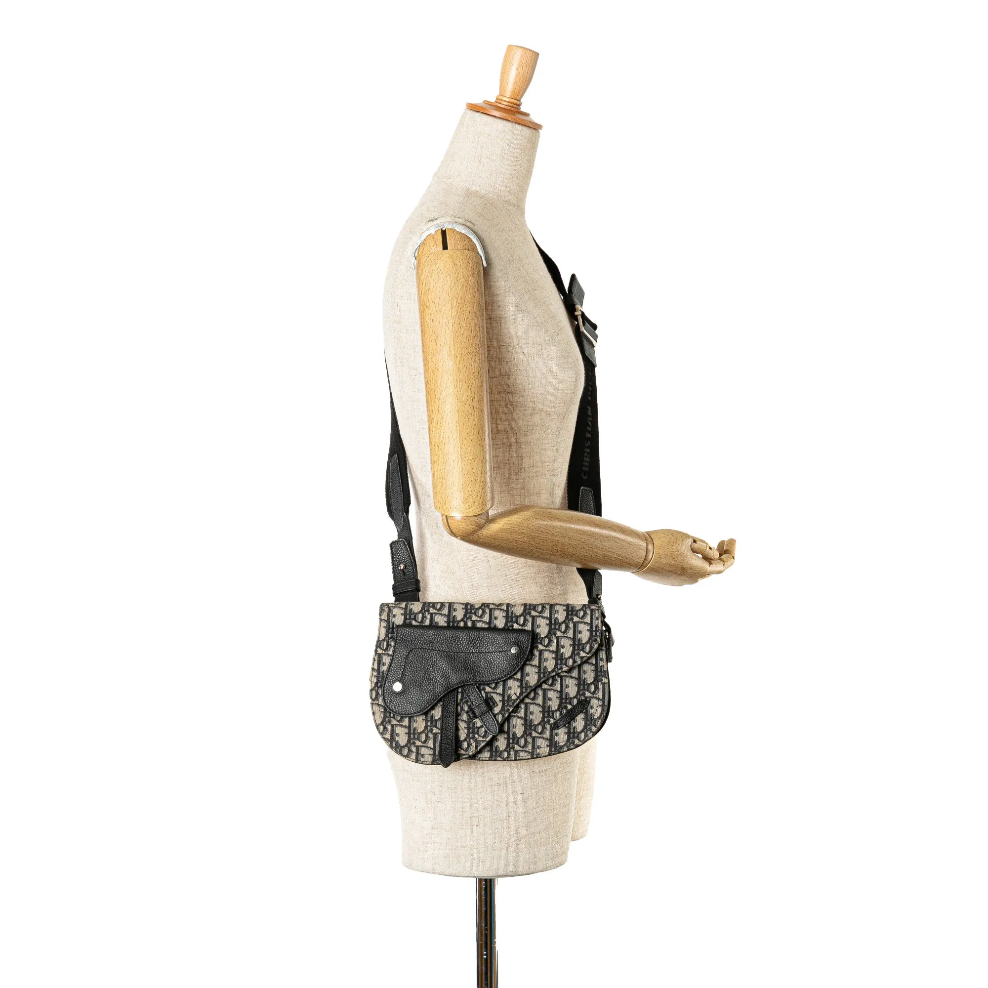 Black Dior Oblique Saddle Messenger Pouch Crossbody Bag