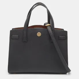 Black Leather Walker Tote