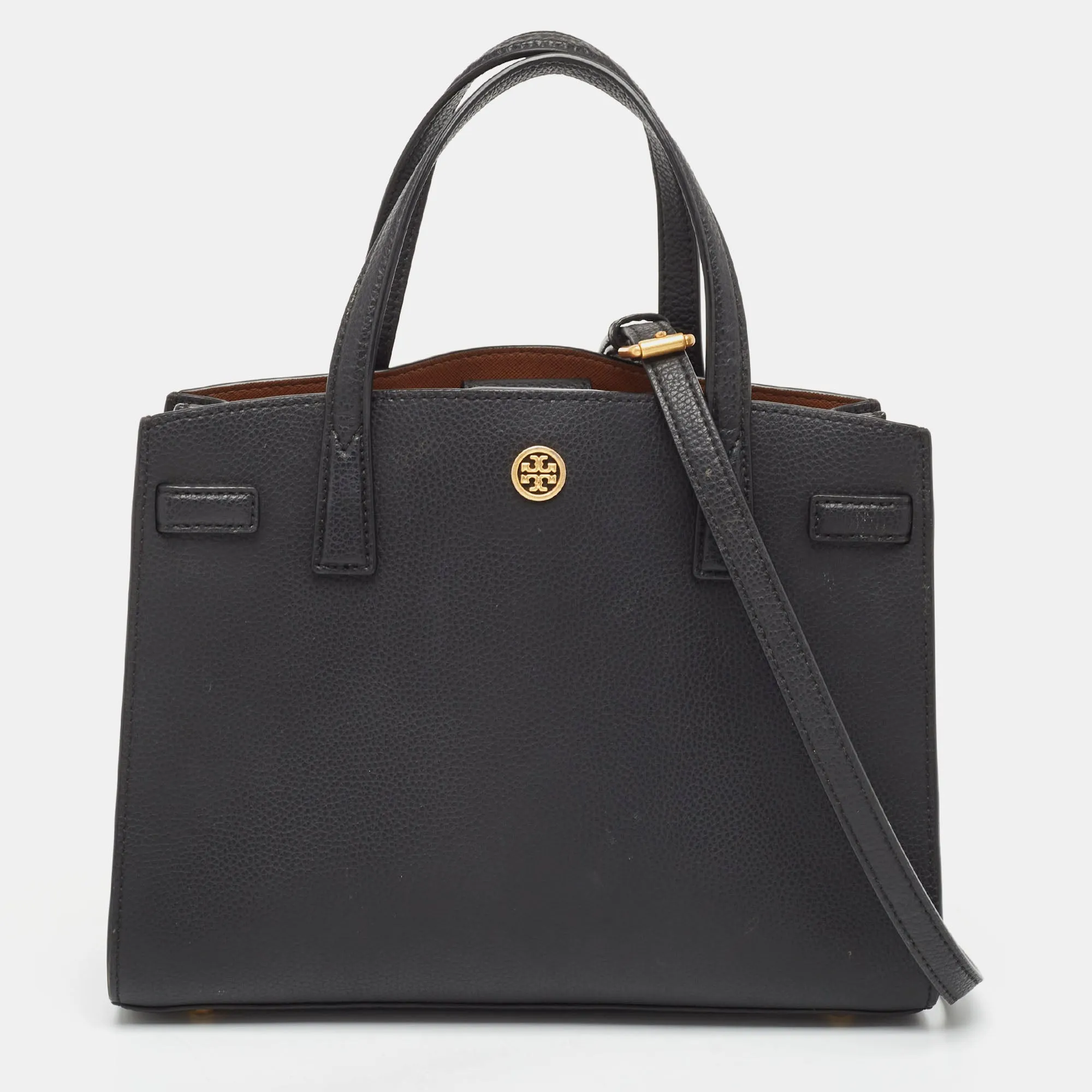 Black Leather Walker Tote