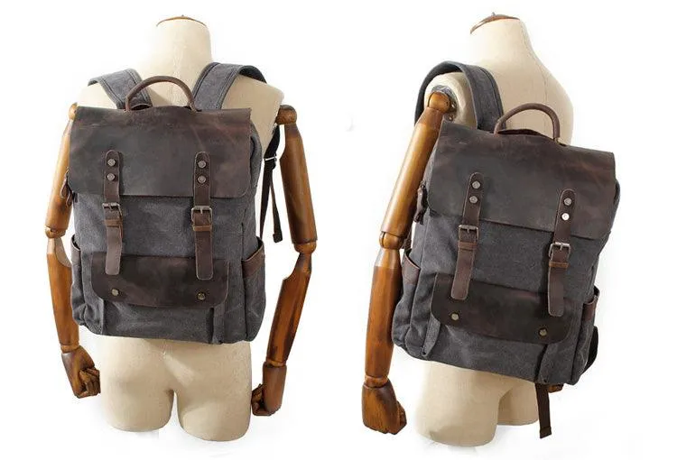 Blended Smart Thick Canvas BackPack Bag- Blue
