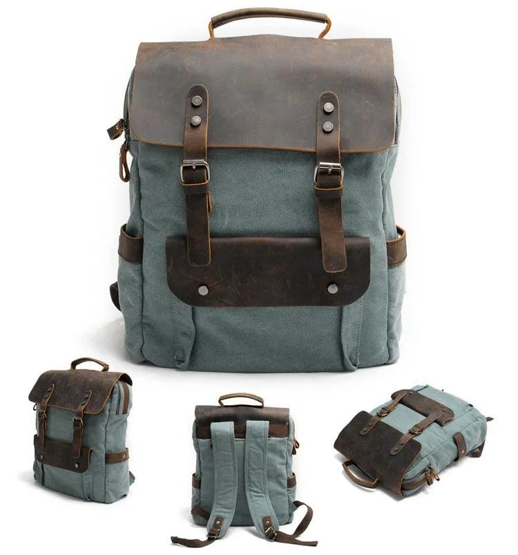 Blended Smart Thick Canvas BackPack Bag- Blue