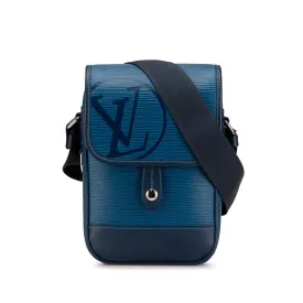 Blue Louis Vuitton Epi Downtown Messenger BB Crossbody Bag