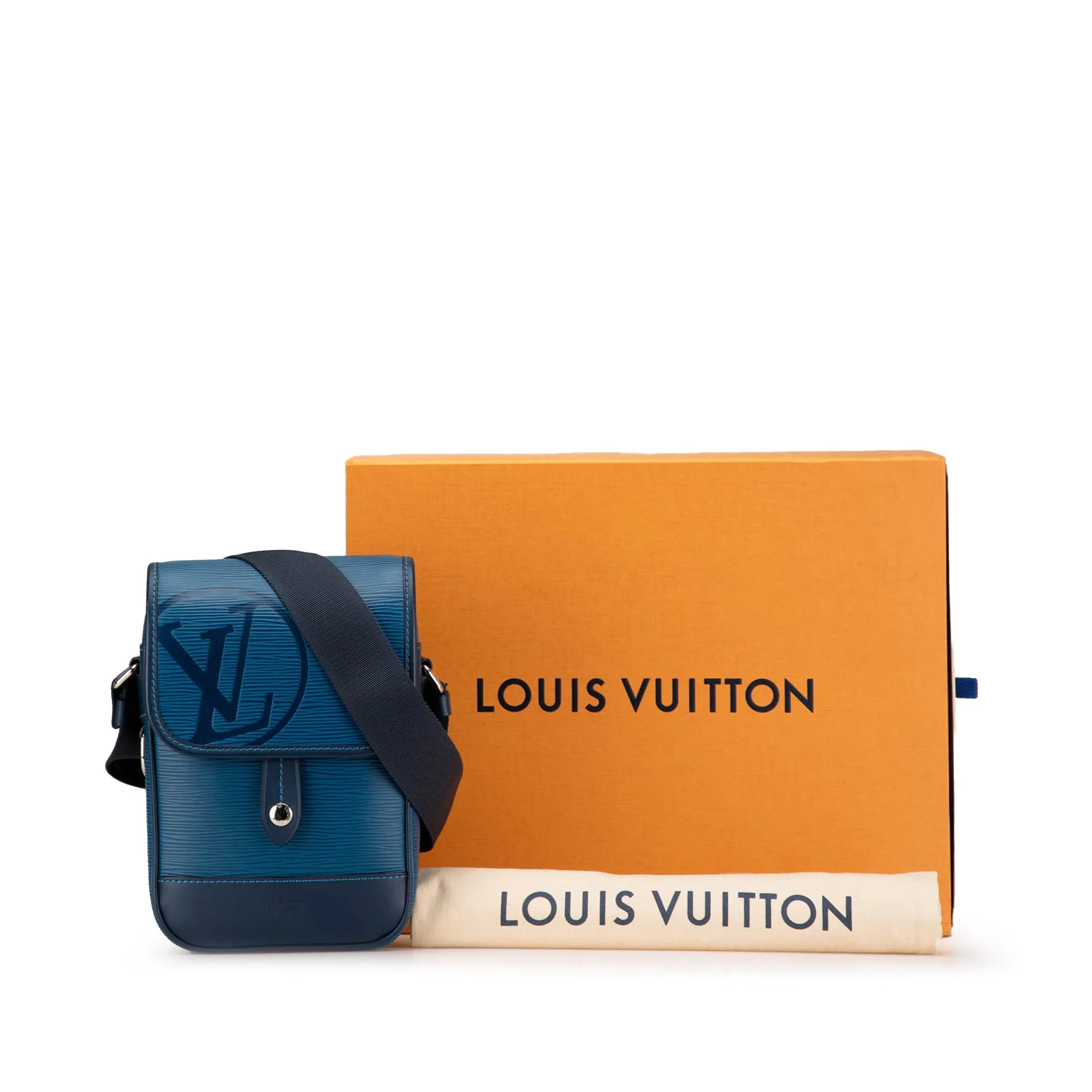 Blue Louis Vuitton Epi Downtown Messenger BB Crossbody Bag
