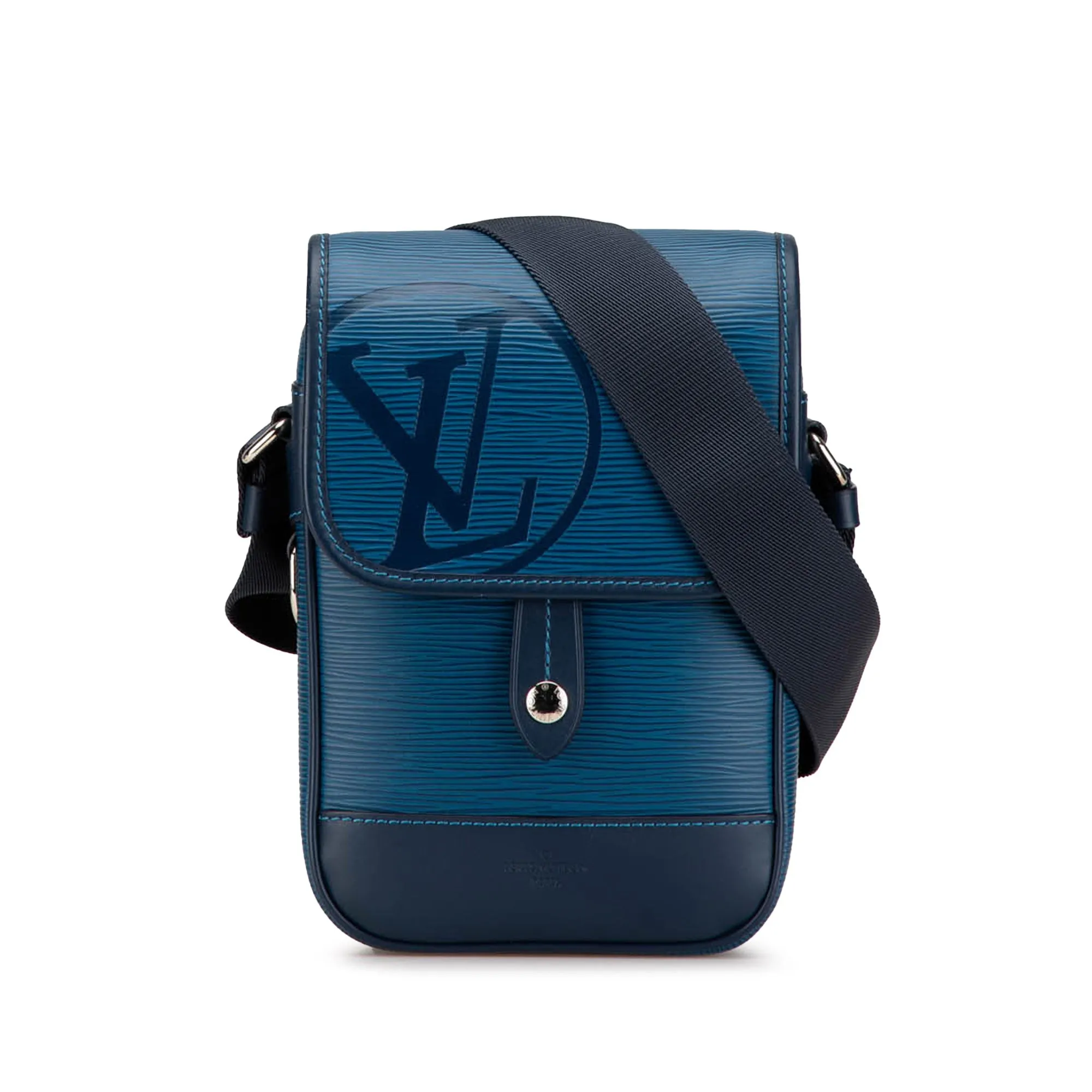 Blue Louis Vuitton Epi Downtown Messenger BB Crossbody Bag