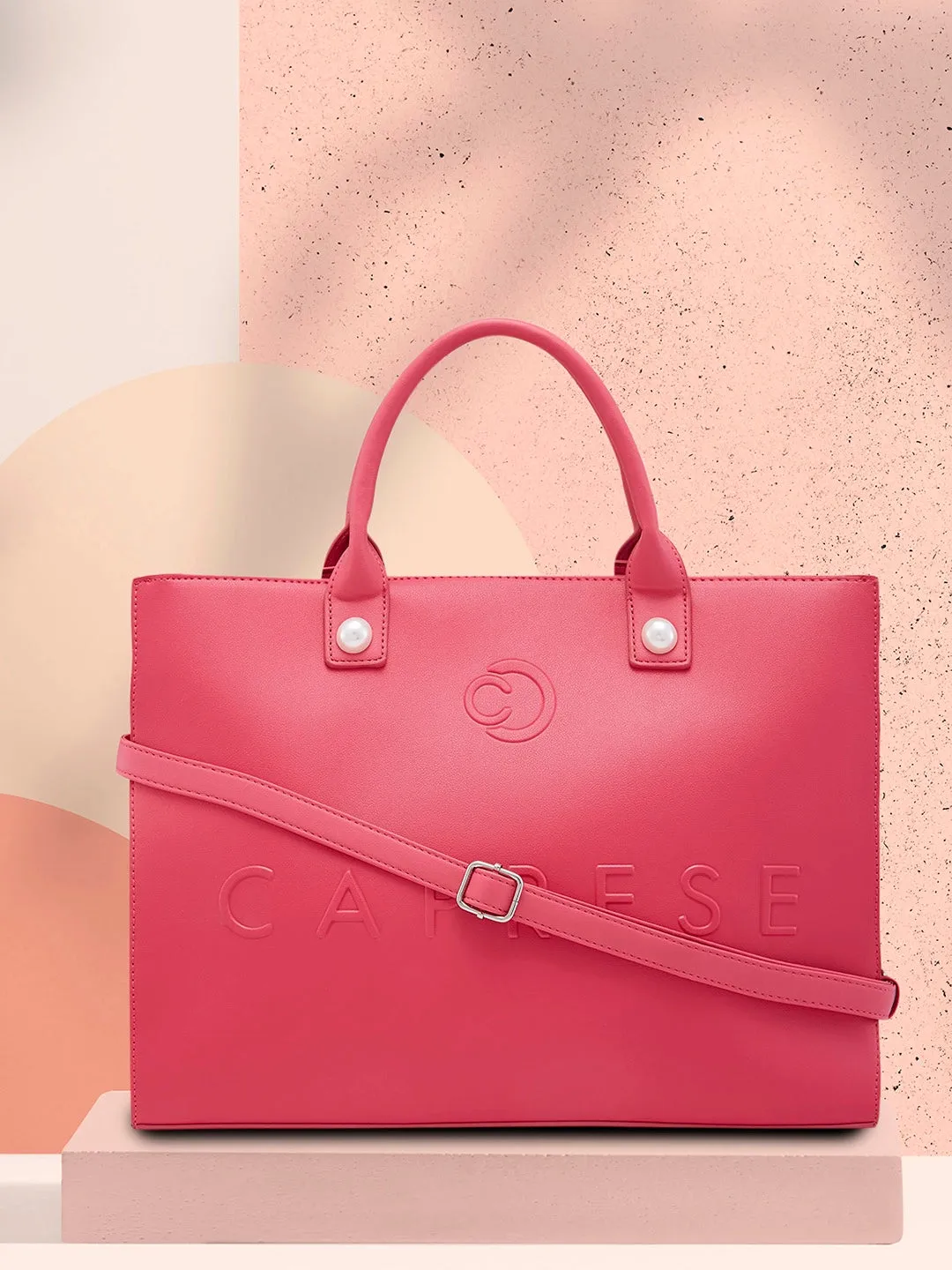 Caprese Pink Cloud Tote Large Women Handbag | Office Handbag Pink