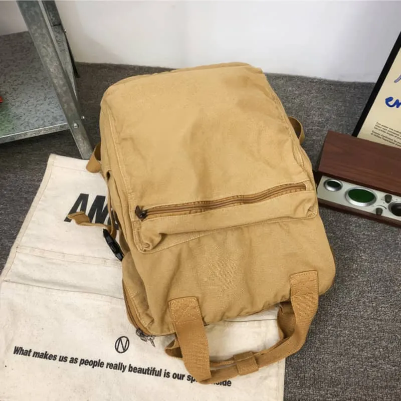 Casual Backpack Large Capacity Washed Canvas Student Backpack