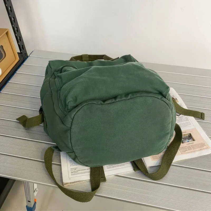 Casual Backpack Large Capacity Washed Canvas Student Backpack