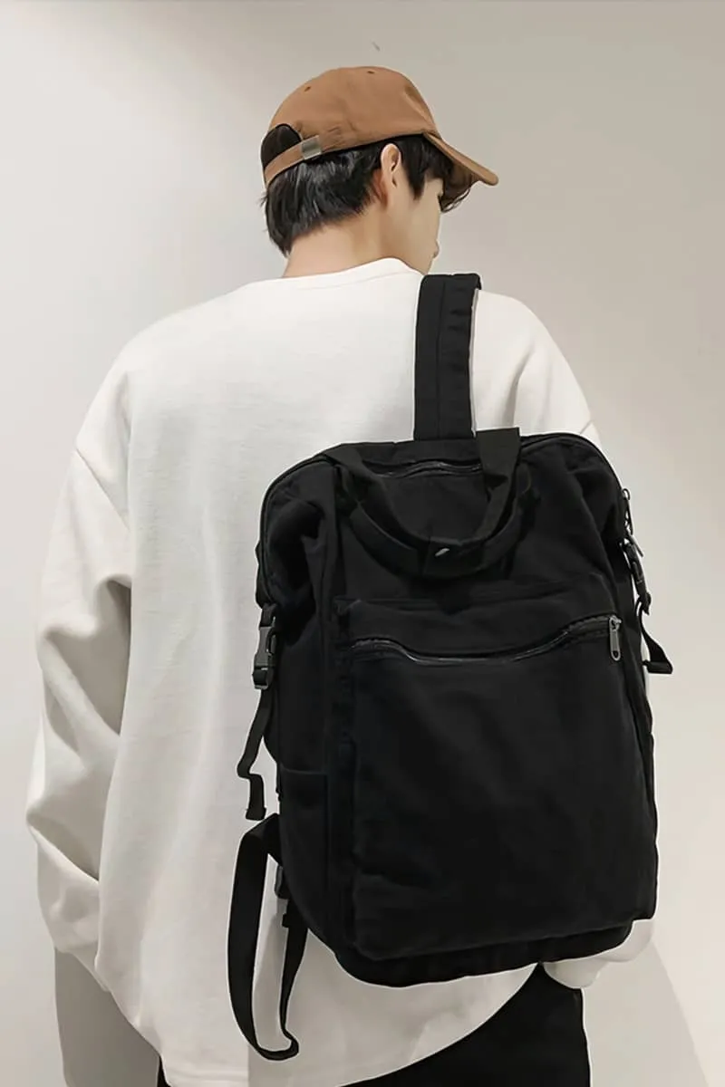 Casual Backpack Large Capacity Washed Canvas Student Backpack