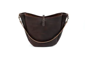 CELESTE LEATHER HOBO BAG - LARGE - MOCHA