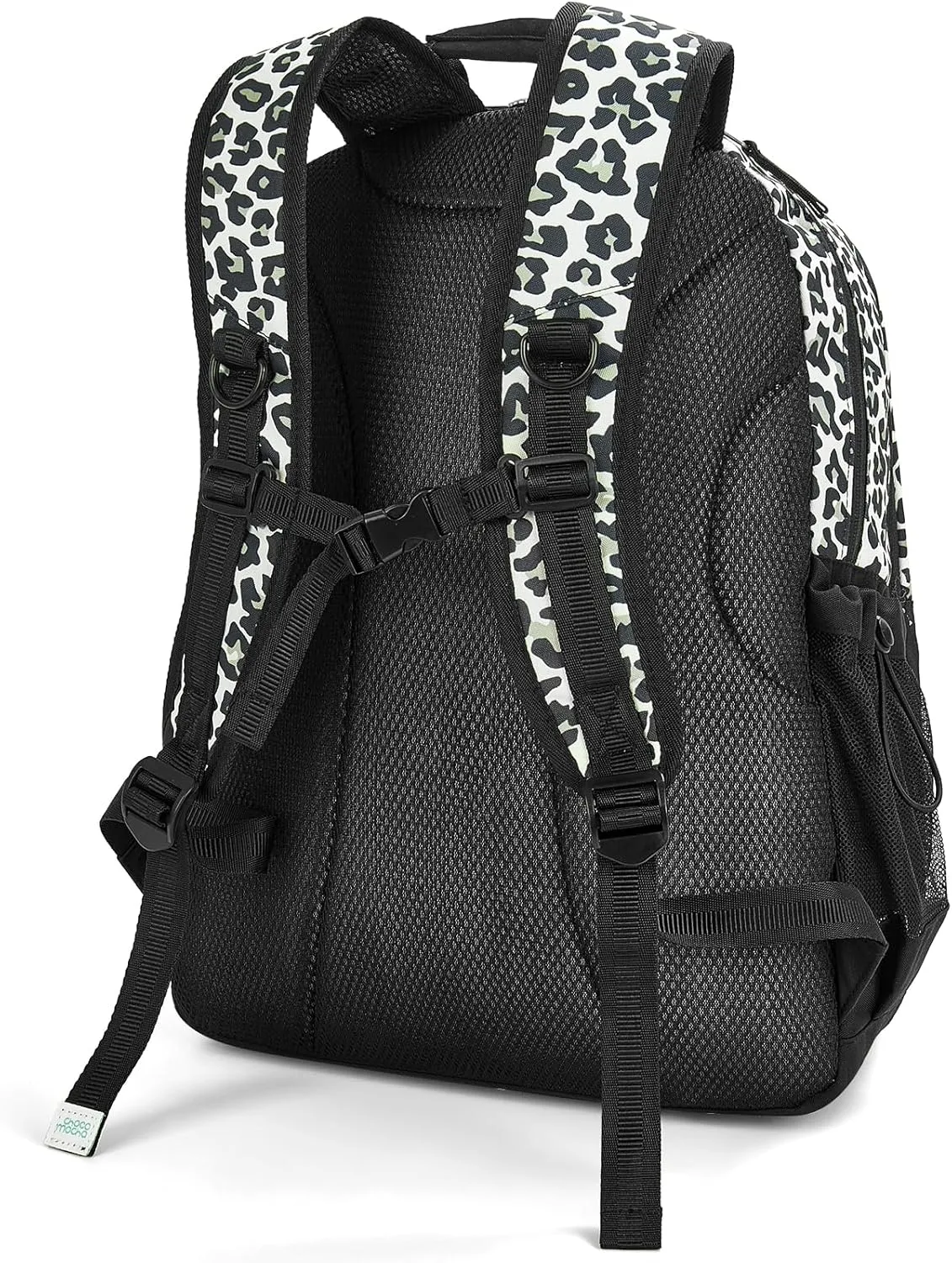 Choco Mocha Leopard Backpack for Teen Girls, Travel School Backpack for Girls Middle School Large Bookbag 18 Inch, Cheetah Brown