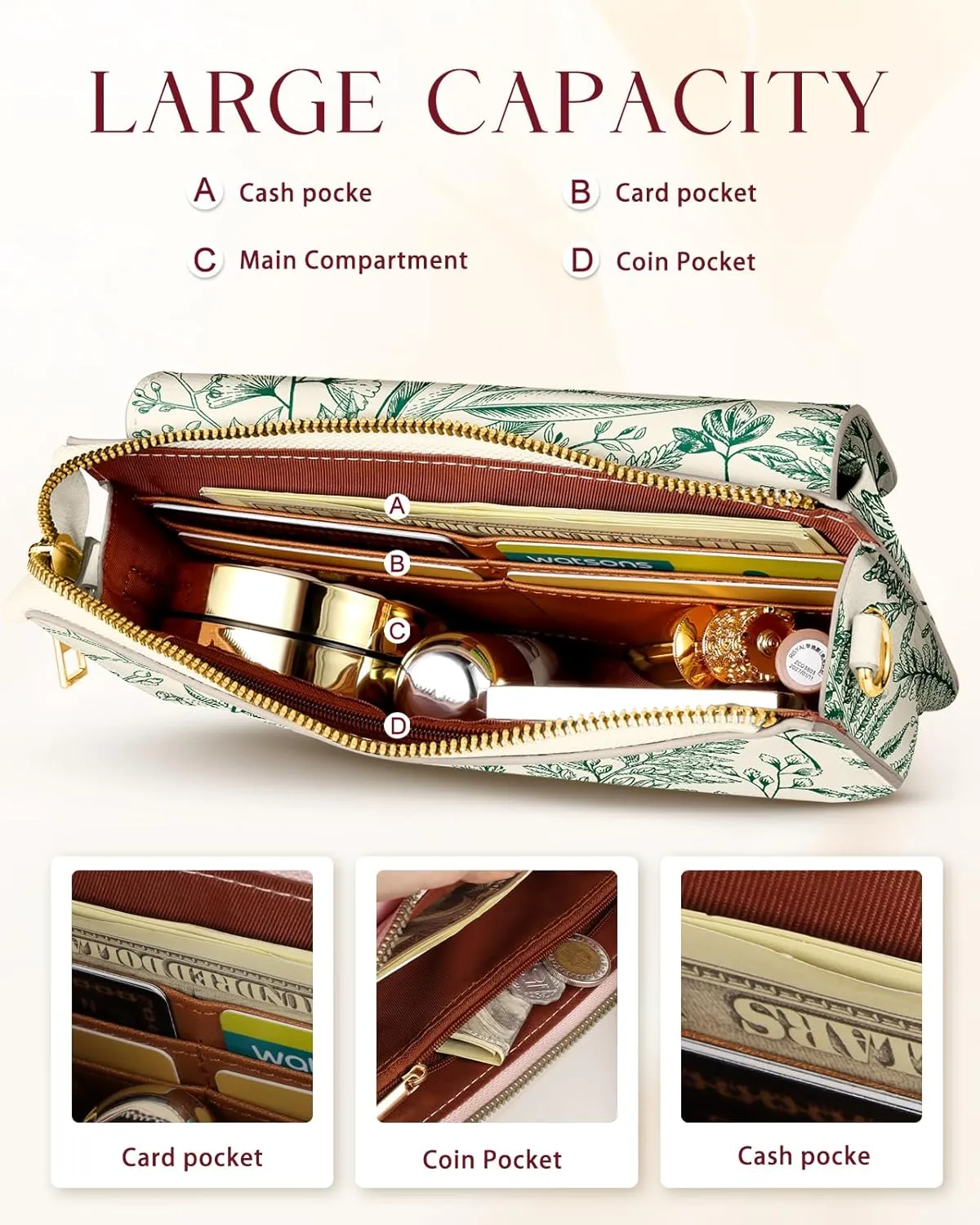 Crossbody Bag Cellphone Purse Wallet for Women - Leather Cellphone Purse Bag with Adjustable Shoulder Strap Girl