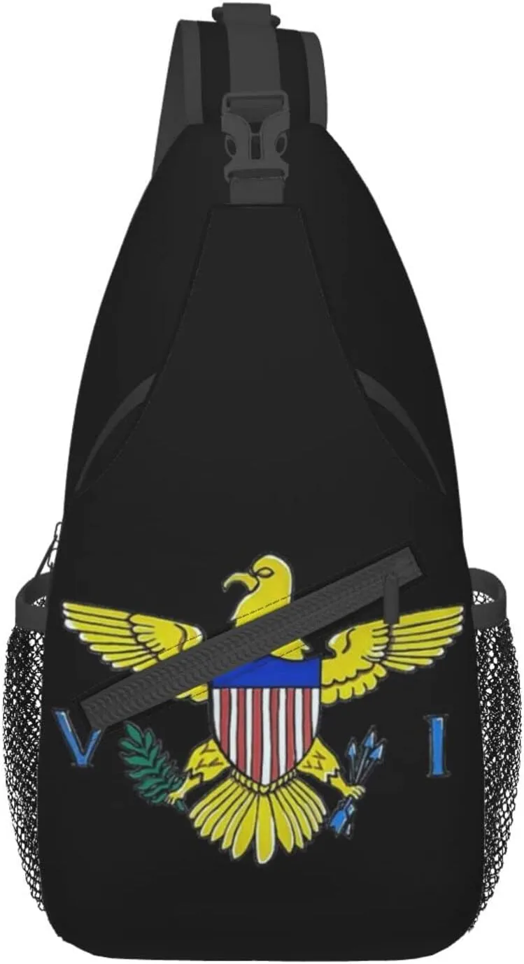 Cute Flag Sling Bag Crossbody Backpack Patriotic Flag Travel Hiking Daypack Shoulder Chest Bag for Women Men