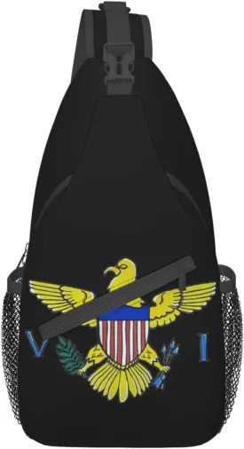 Cute Flag Sling Bag Crossbody Backpack Patriotic Flag Travel Hiking Daypack Shoulder Chest Bag for Women Men