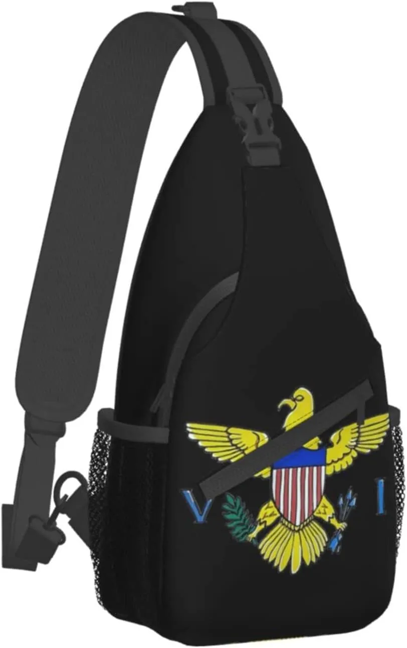 Cute Flag Sling Bag Crossbody Backpack Patriotic Flag Travel Hiking Daypack Shoulder Chest Bag for Women Men