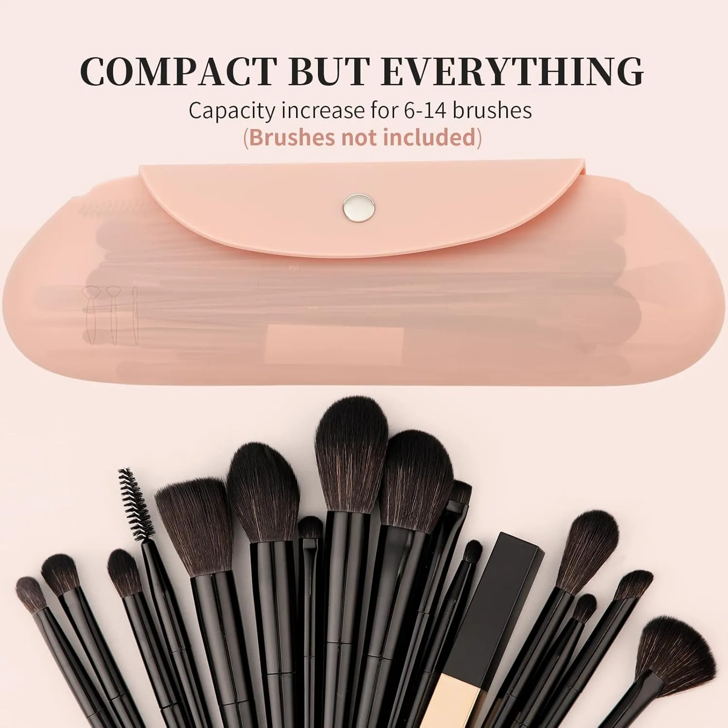 DUcare Travel Makeup Brush Holder 1PC Portable Make Up Brush Organizer Cosmetic Travel Case, Silicone Waterproof Makeup Brush Bag