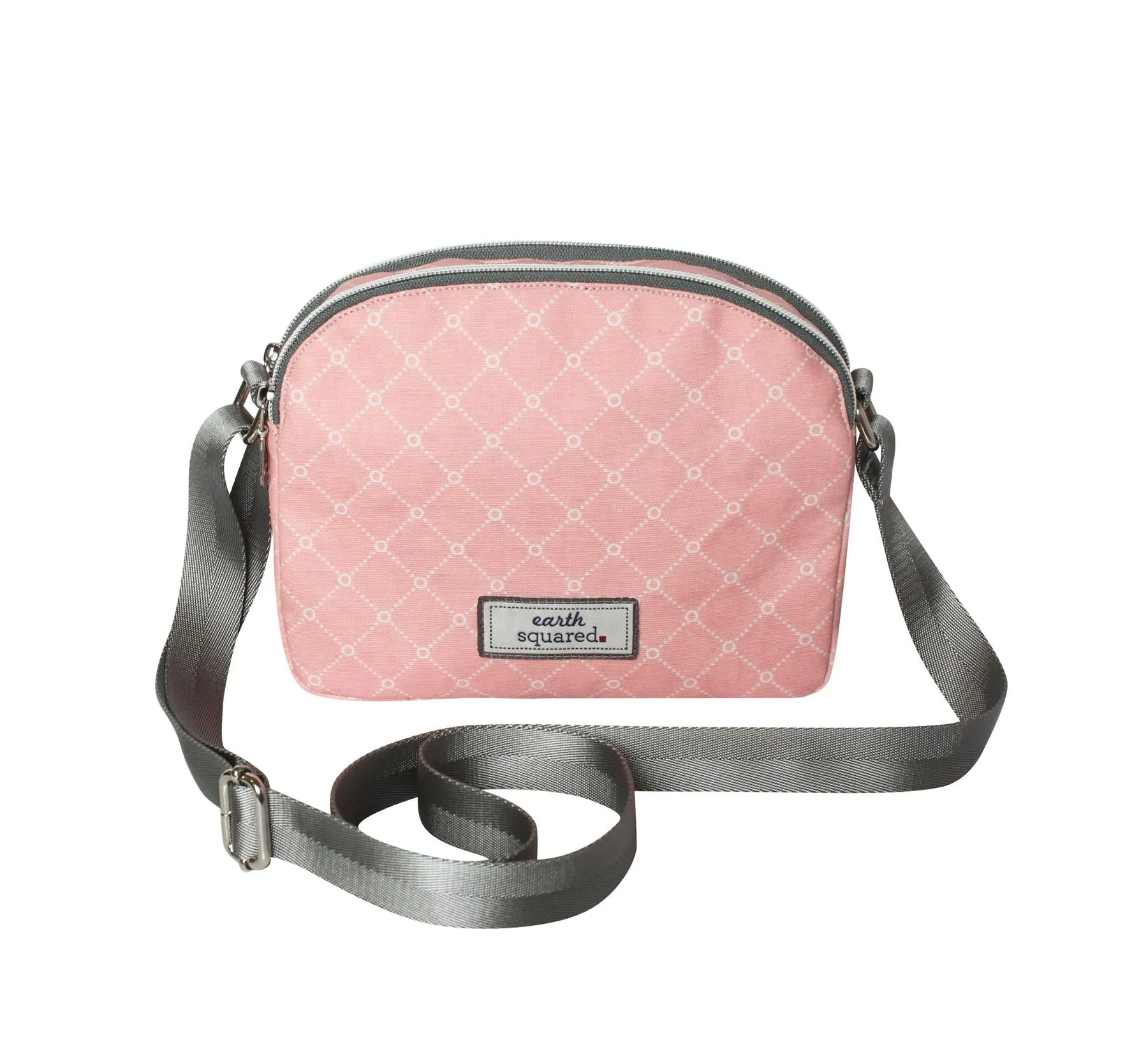 Earth Squared - Oil Cloth Half Moon Messenger Bag - Pink Sorbet - 21x16x5cms