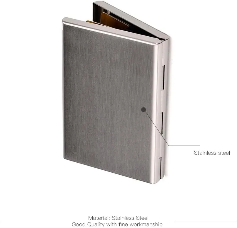 EASTNIGHTS RFID Credit Card Holder Stainless Steel Credit Card Wallet Business Card Holder for Women Men