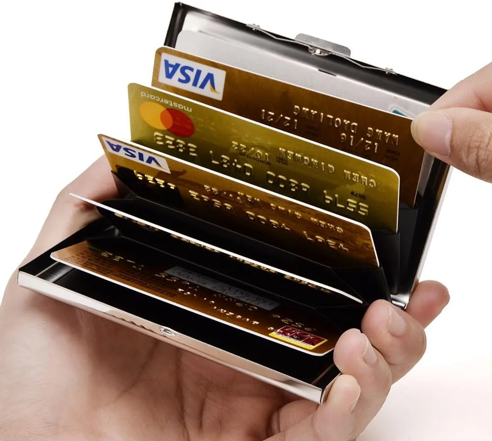 EASTNIGHTS RFID Credit Card Holder Stainless Steel Credit Card Wallet Business Card Holder for Women Men
