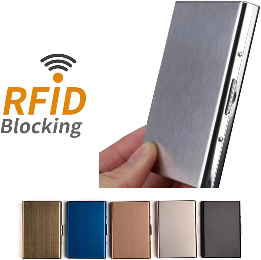 EASTNIGHTS RFID Credit Card Holder Stainless Steel Credit Card Wallet Business Card Holder for Women Men
