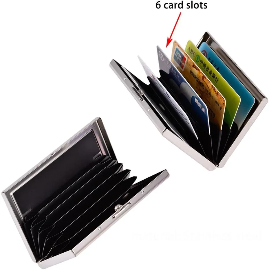 EASTNIGHTS RFID Credit Card Holder Stainless Steel Credit Card Wallet Business Card Holder for Women Men