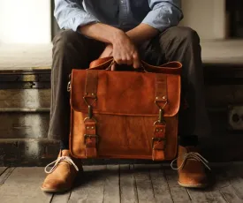 Elegant Leather Briefcase for Men | Laptops & Business Travel
