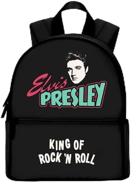 Elvis Presley Official Merch King of Rock 'N Roll, Black, MINI Backpack