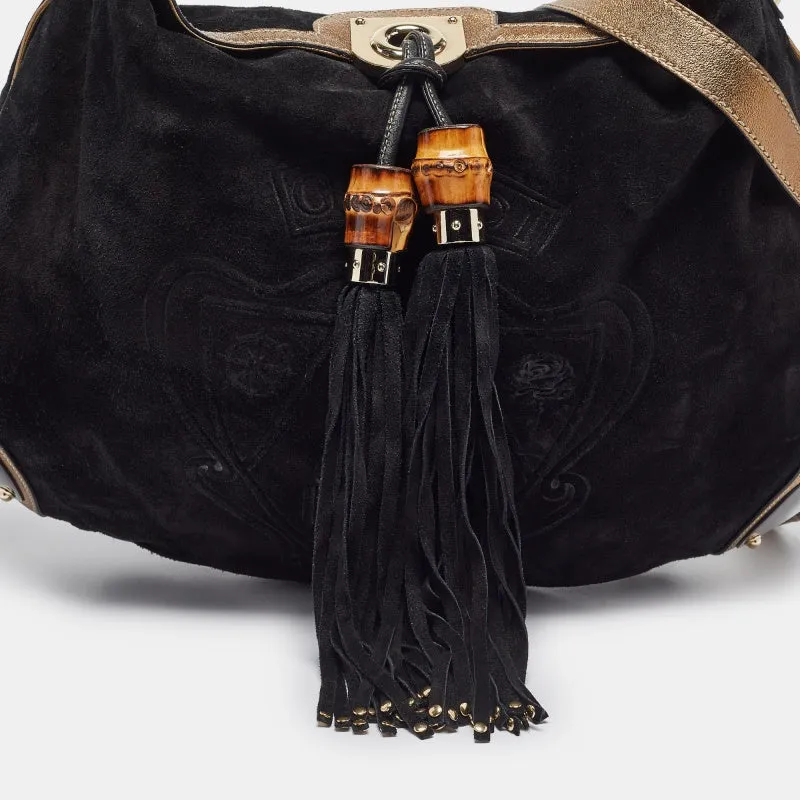 Gucci  Hysteria Embossed Suede Large Indy Hobo