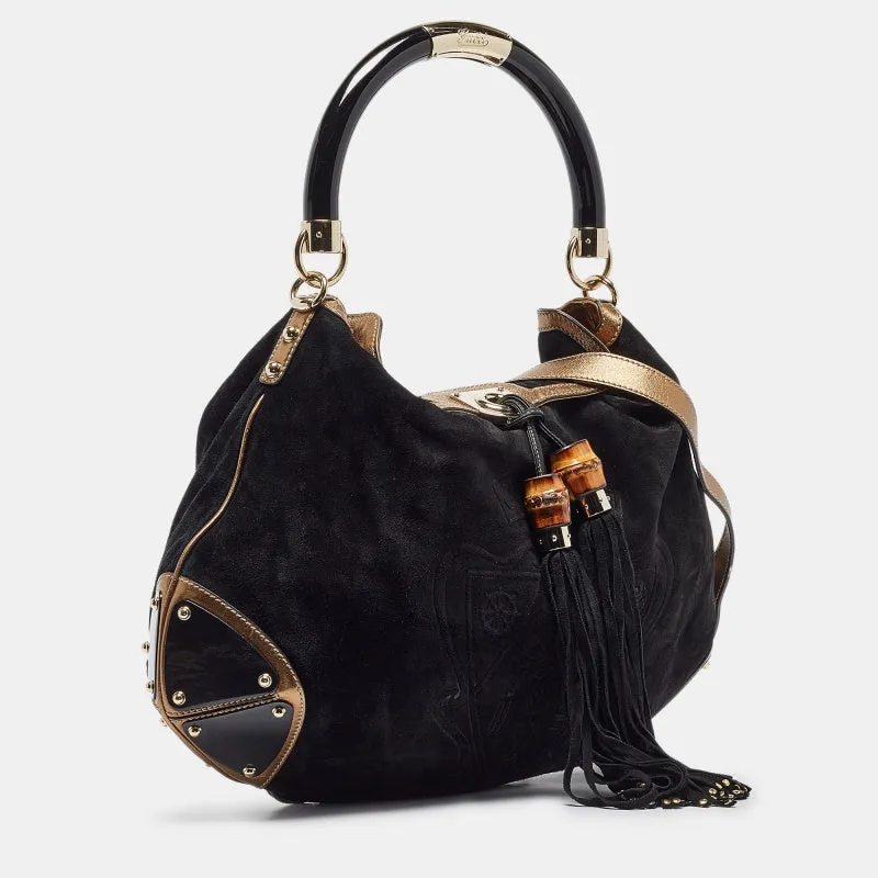 Gucci  Hysteria Embossed Suede Large Indy Hobo