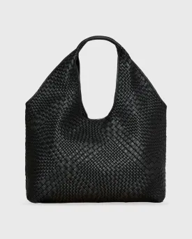 Hannah Hobo Bag in Black Leather