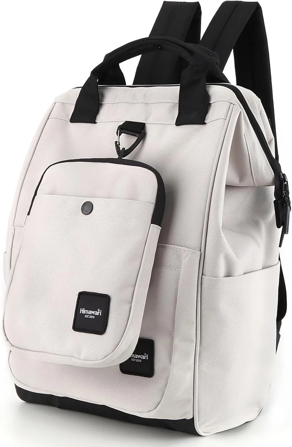 himawari 14.9 inch Women's Laptop Backpack, Large Capacity College Schoolbag, Waterproof Travel Bag for Men & Women-0403-02#Light Grey