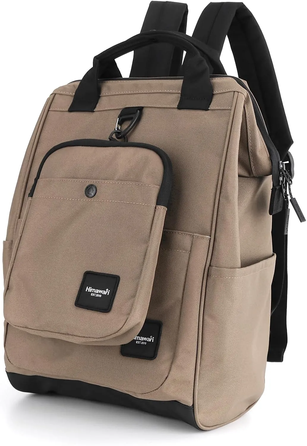 himawari 14.9 inch Women's Laptop Backpack, Large Capacity College Schoolbag, Waterproof Travel Bag for Men & Women-0403-06#Mocha