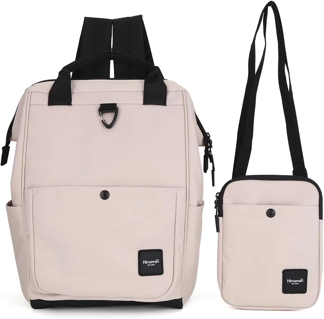 himawari 14.9 inch Women's Laptop Backpack, Large Capacity College Schoolbag, Waterproof Travel Bag for Men & Women-0403-06#Mocha