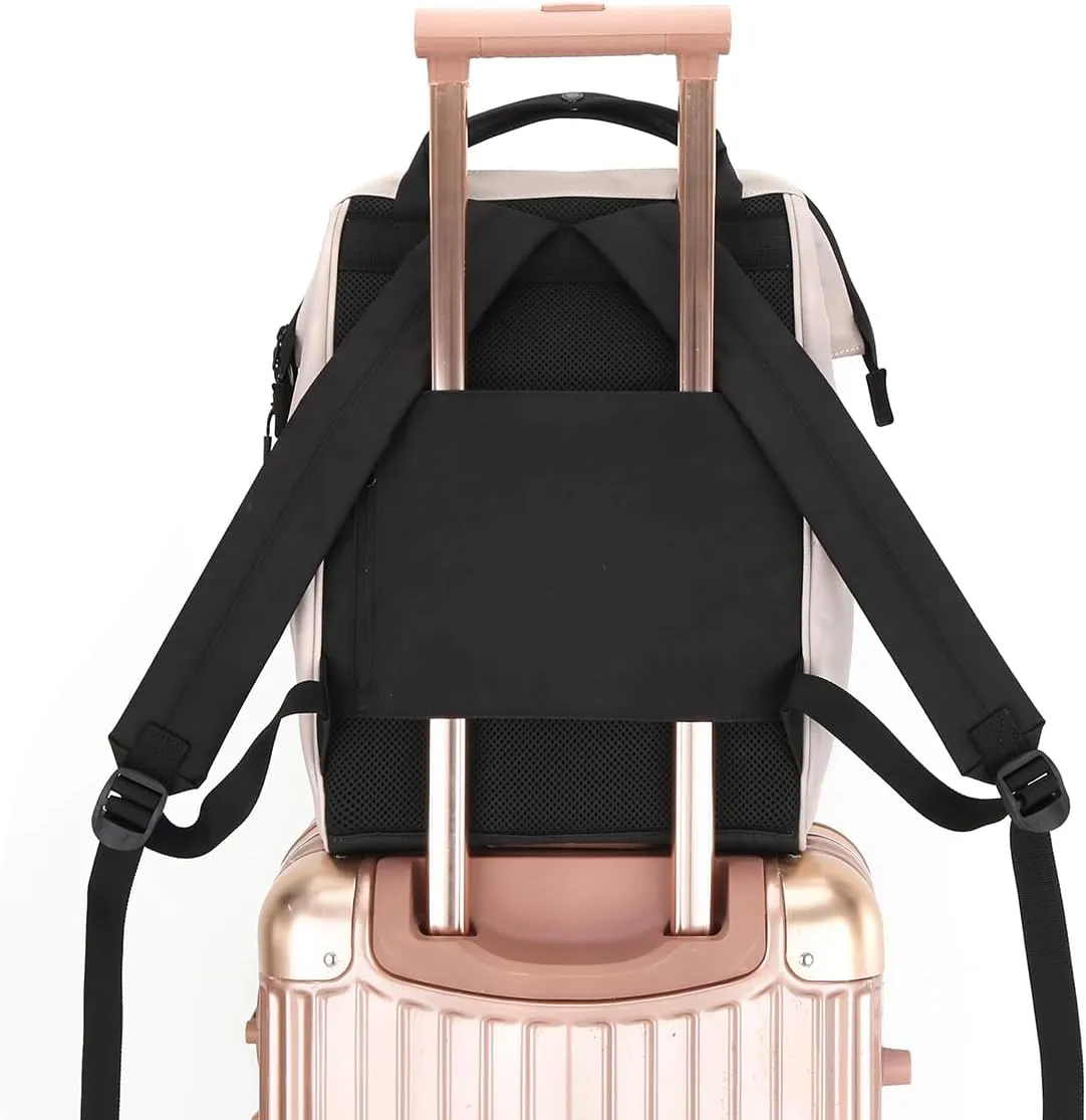 himawari 14.9 inch Women's Laptop Backpack, Large Capacity College Schoolbag, Waterproof Travel Bag for Men & Women-0403-06#Mocha