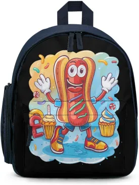 Hot Dog Cute Backpack Daily Casual Daypack Travel Mini Bag with Adjustable Strap Blue-style-28