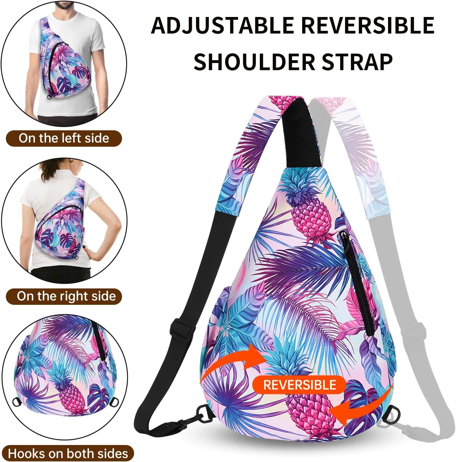 HUA ANGEL Crossbody Sling Bag for Men & Women Lightweight Waterproof Chest Shoulder Bag for Travel Hiking & Everyday Use
