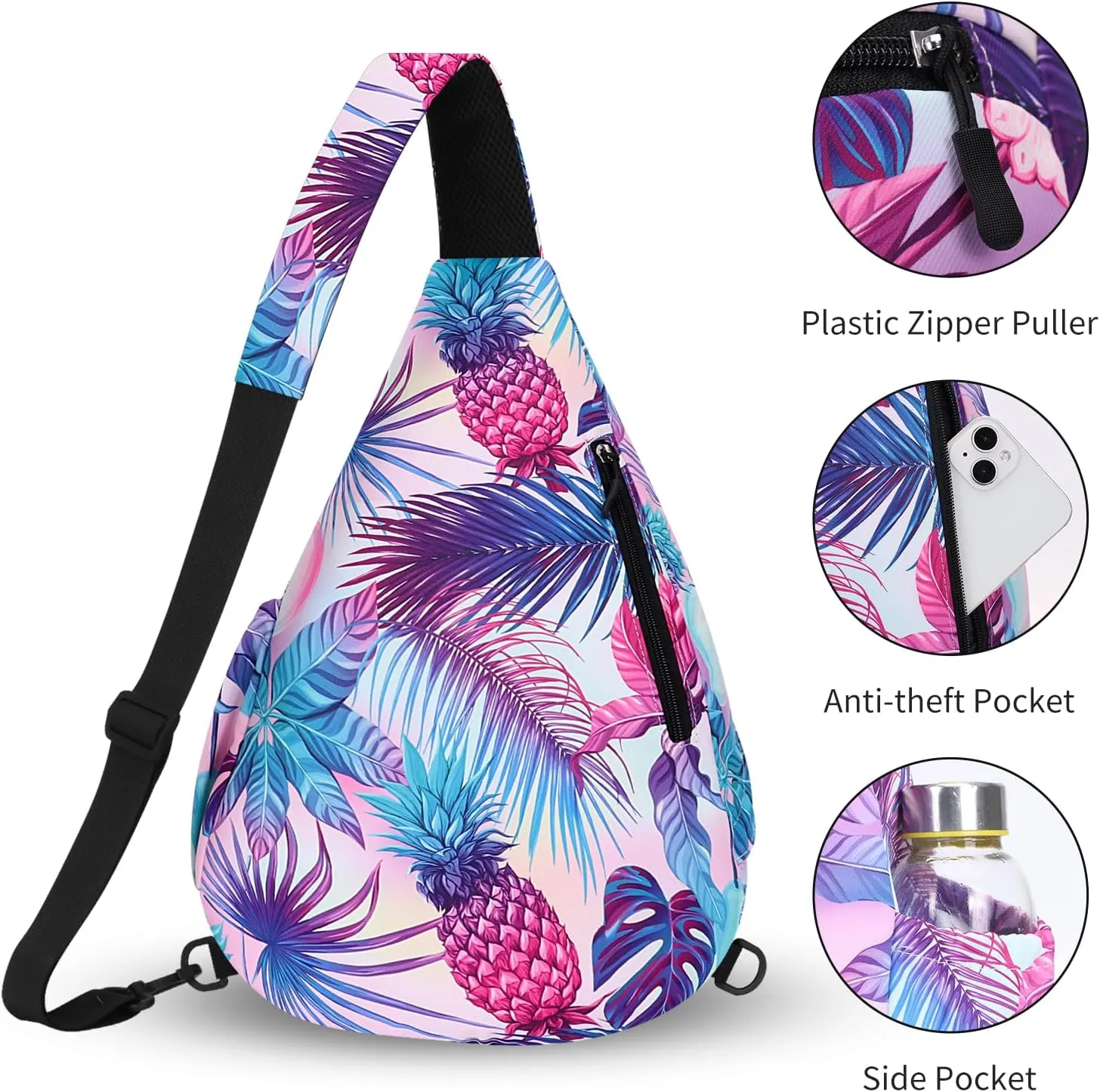 HUA ANGEL Crossbody Sling Bag for Men & Women Lightweight Waterproof Chest Shoulder Bag for Travel Hiking & Everyday Use