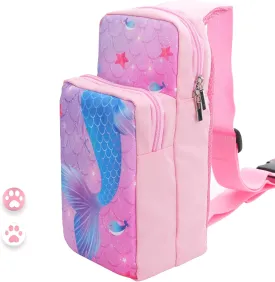 HYPERCASE Cute Shoulder Bag Kit for Nintendo Switch/OLED/Lite, Portable Fish Tail Switch Backpack Travel Bag with 2 Thumb Caps, for NS/OLED/LITE Console, Switch Dock, Joycon and Accessories Storage