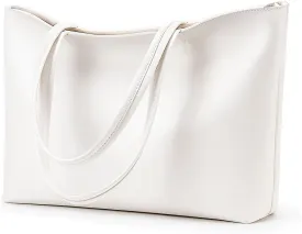 KALIDI Tote Bag Zipper Shoulder Bag Faux Leather Purses Satchel for Women Large Casual Handbag Work Dating College
