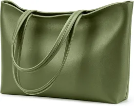KALIDI Tote Bag Zipper Shoulder Bag Faux Leather Purses Satchel for Women Large Casual Handbag Work Dating College