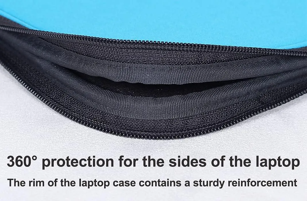 Laptop Sleeve 17.3 Inch Foldable Slim Case Lightweight Bag Notebook Computer Carrying Flip Cover (Blue)