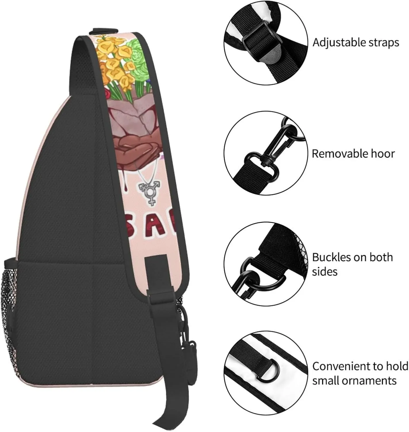 LGBT Rainbow Gay Pride Flag The First Pride Was A Riot Crossbody Sling Bag Shoulder Backpack Chest Bag Casual Daypack Outdoor Fanny Pack Adjustable Sports Bags for Gym Travel Hiking