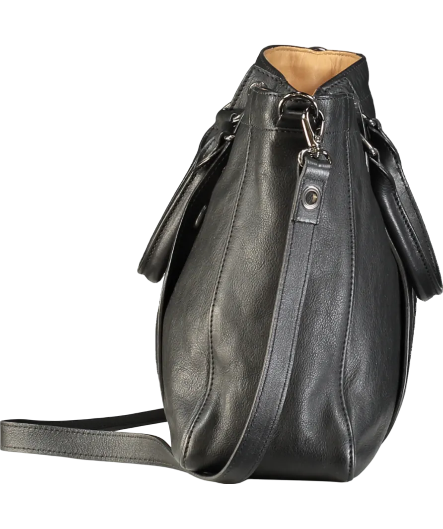 LONGCHAMP Black leather large 3d Tote bag with shoulder strap