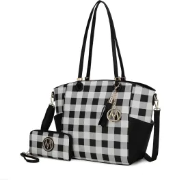 MKF Collection Shoulder Bag for Women, Vegan Leather Top-Handle Crossbody Purse Tote Satchel Handbag
