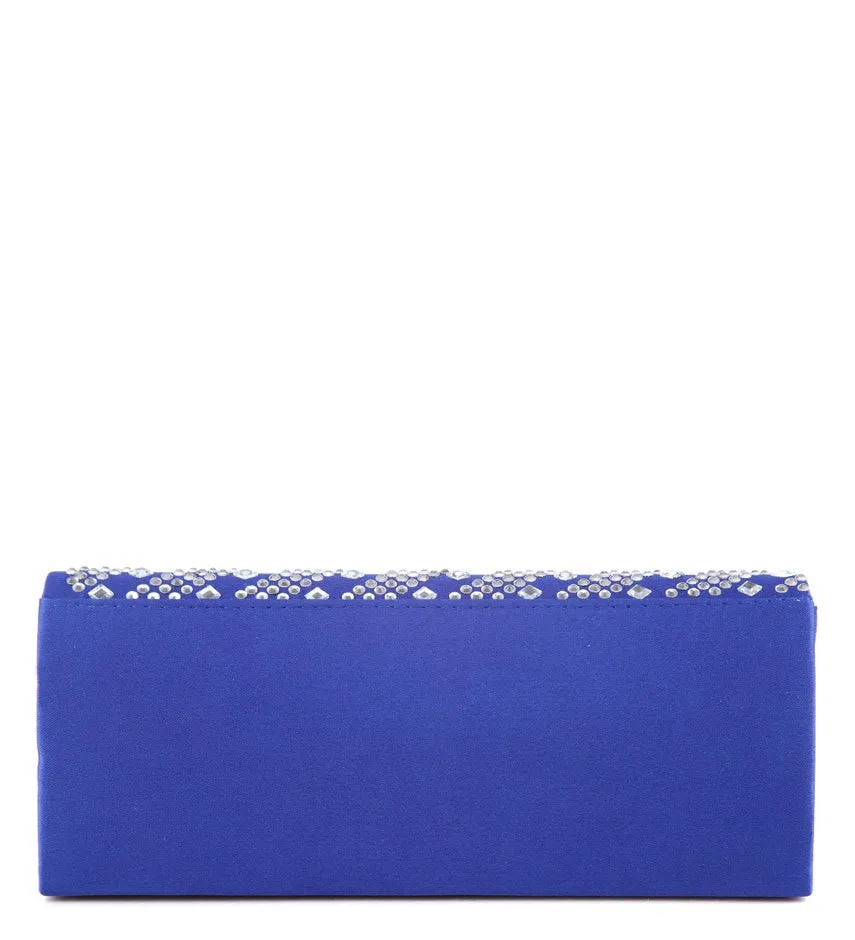 Party Sparkle Black Diamante Satin Clutch Bag