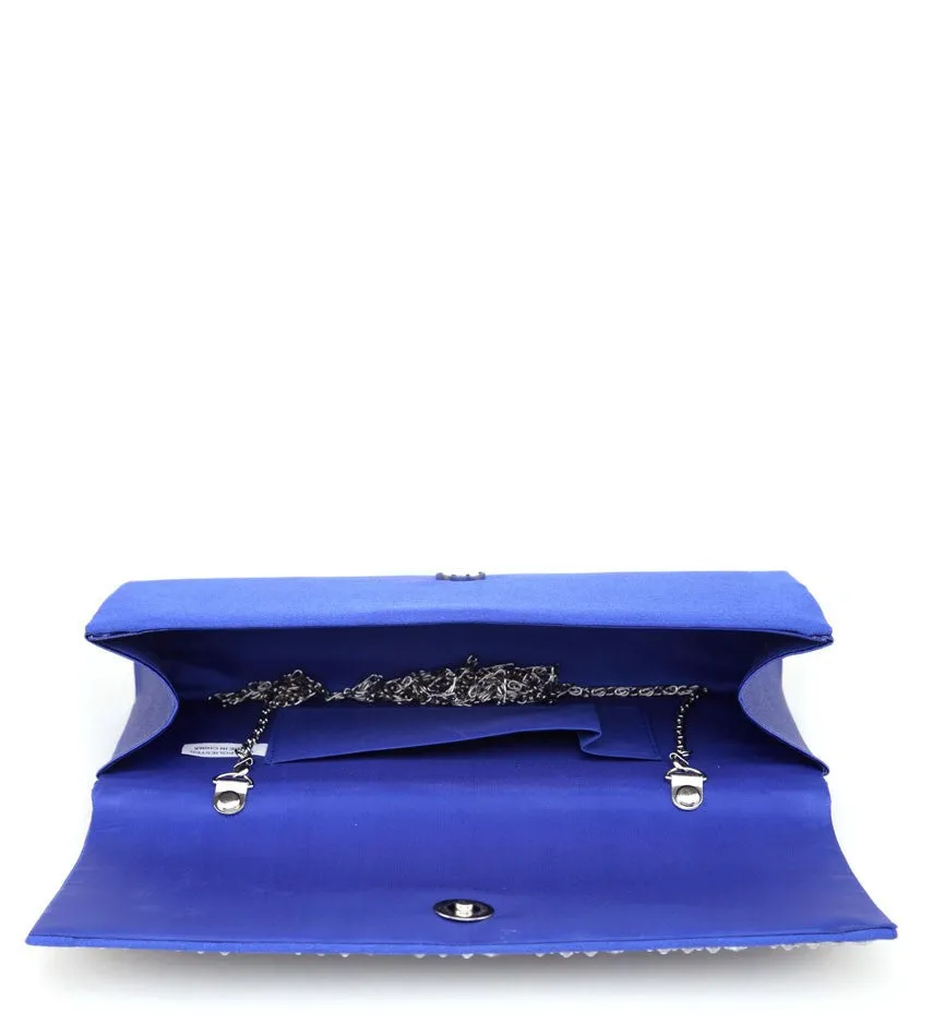 Party Sparkle Black Diamante Satin Clutch Bag