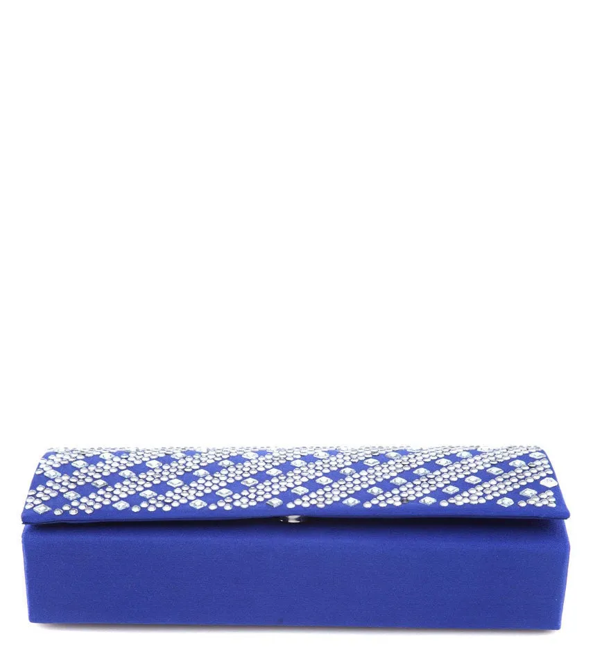 Party Sparkle Black Diamante Satin Clutch Bag